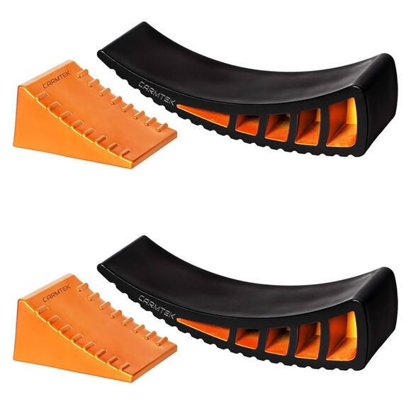 Camper Leveler Kit - Curved RV Levelers with Camper Wheel Chocks - Picture 1 of 5